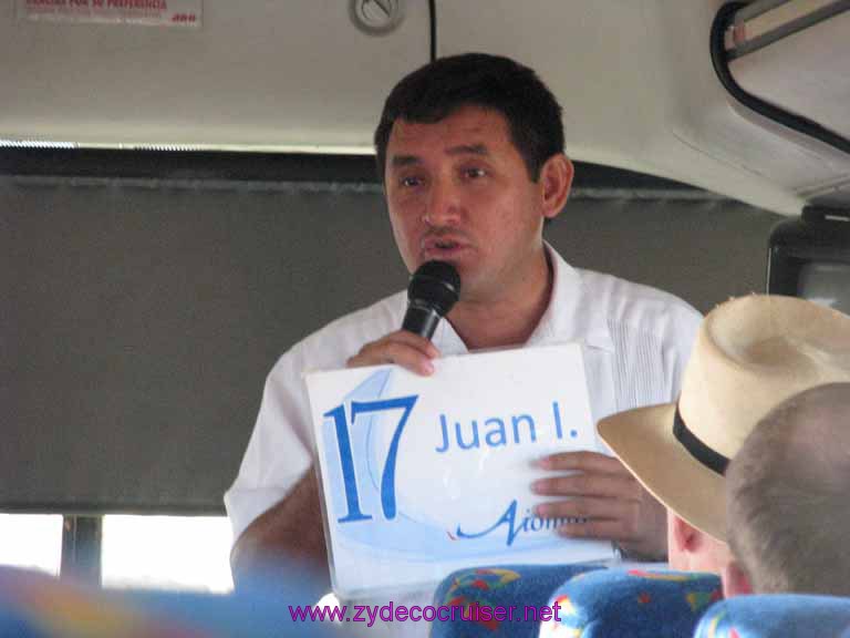 013: Carnival Fantasy, John Heald Bloggers Cruise 2, Progreso, Uxmal tour, Tour guide Juan I.