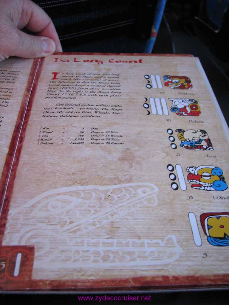 016: Carnival Fantasy, John Heald Bloggers Cruise 2, Progreso, Uxmal tour, A book they were trying to sell us - Mayan numbers