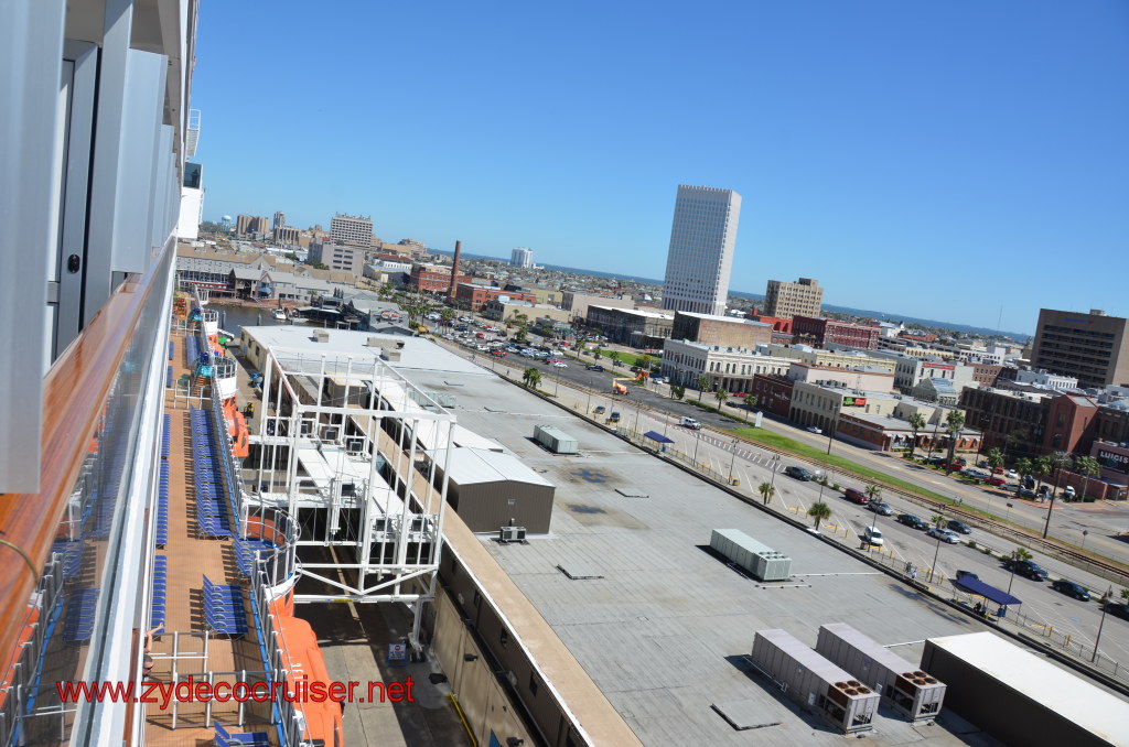 005: Carnival Magic, BC5, John Heald's Bloggers Cruise 5, Embarkation Day, View from our balcony of Galveston, 