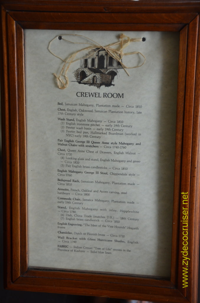 093: Carnival Magic, BC5, John Heald's Bloggers Cruise 5, Montego Bay, Jamaica, Rose Hall Great House, Crewel Room, 