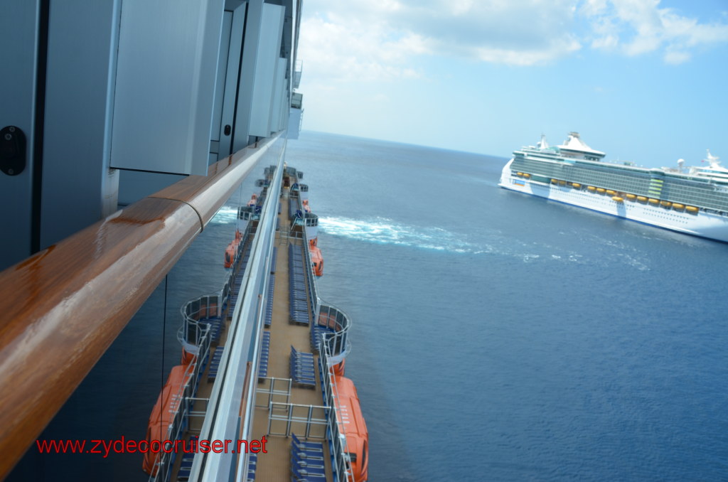 209: Carnival Magic, BC5, John Heald's Bloggers Cruise 5, Grand Cayman, View from our Balcony, Thrusters are working, 
