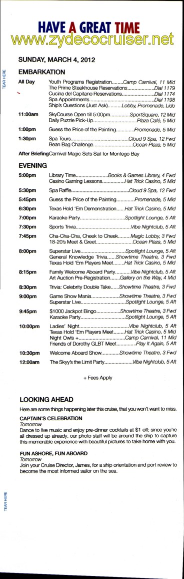 Carnival Magic Fun Times Day 1 Page 6