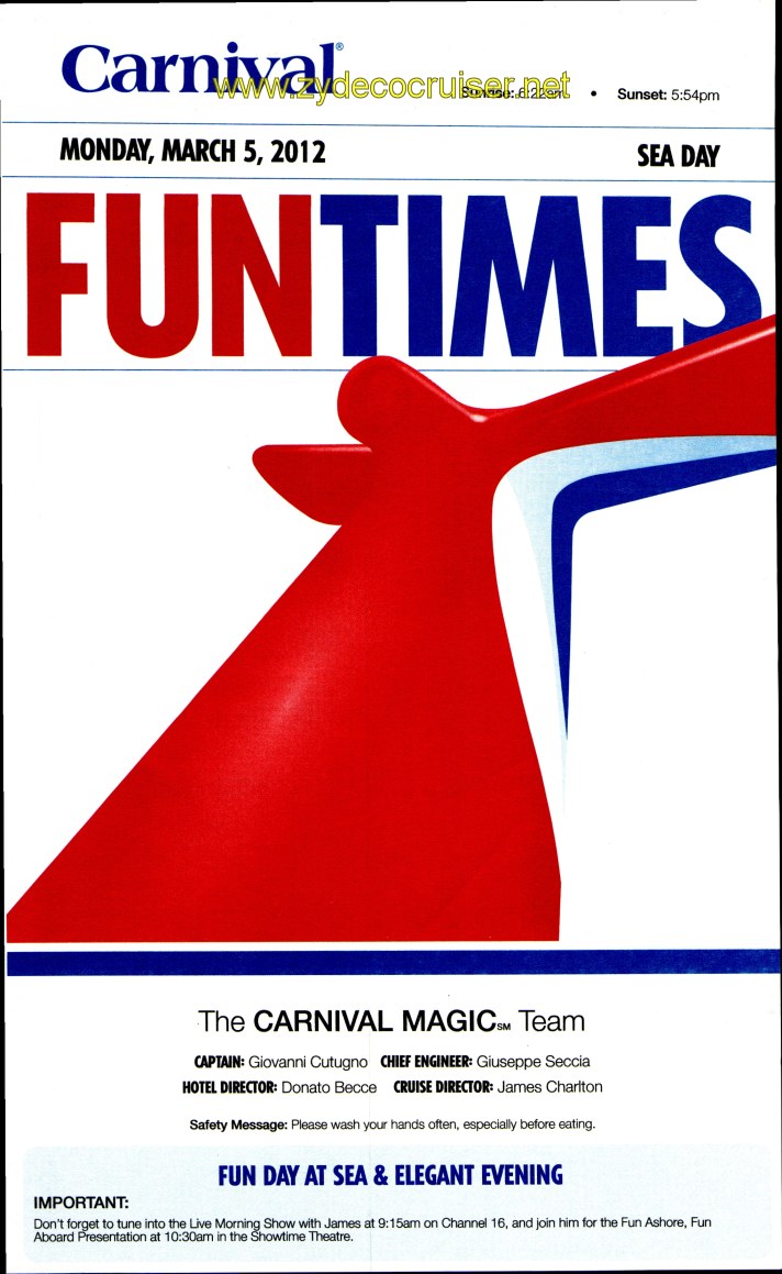 Carnival Magic Fun Times Day 2 Page 1