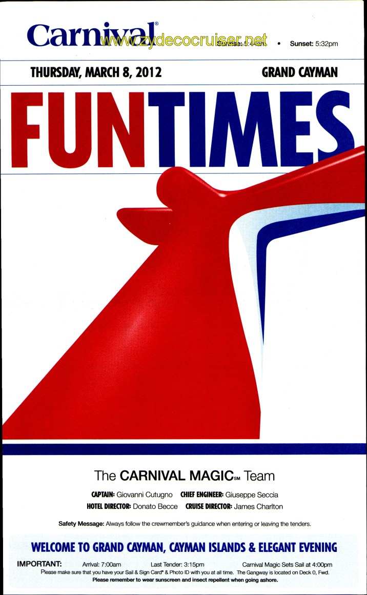 Carnival Magic Fun Times Day 5 Page 1