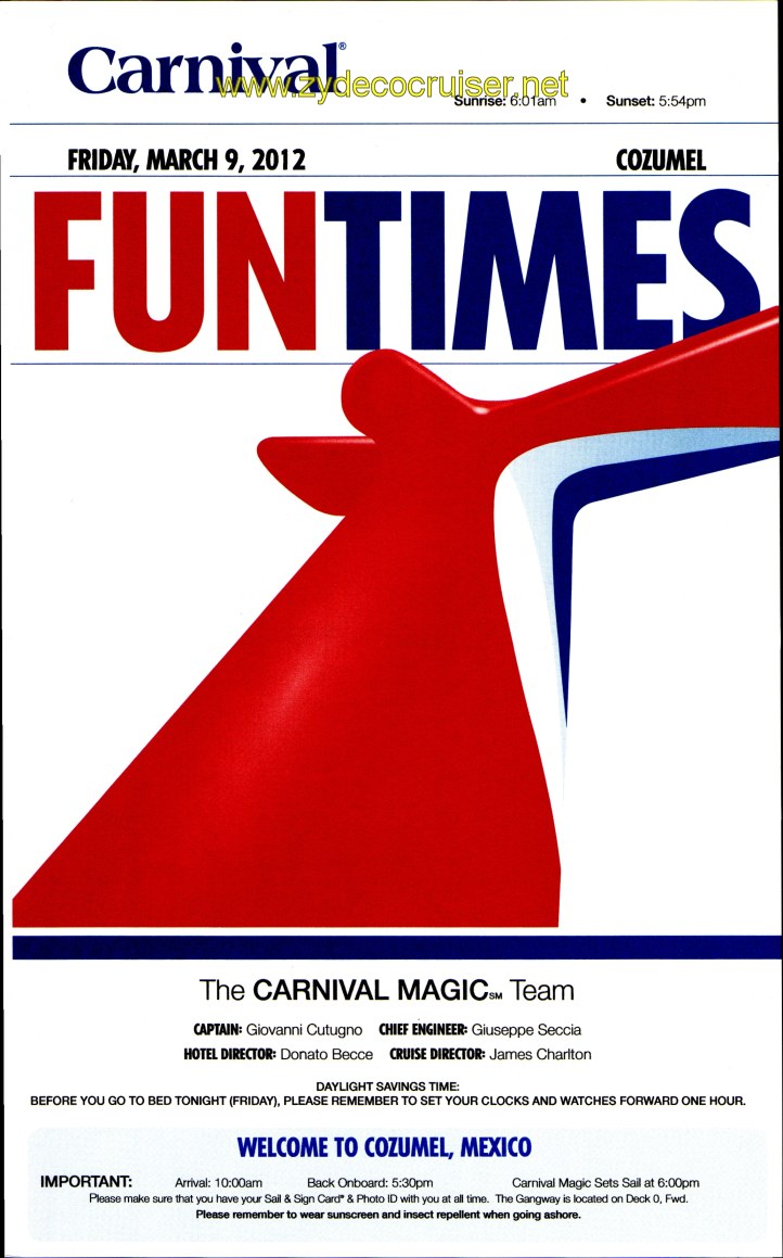 Carnival Magic Fun Times Day 6 Page 1