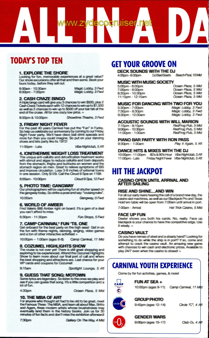 Carnival Magic Fun Times Day 6 Page 2