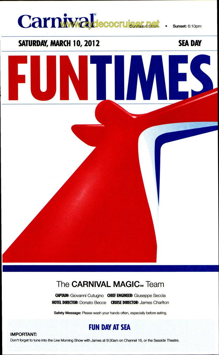 Carnival Magic Fun Times Day 7 Page 1