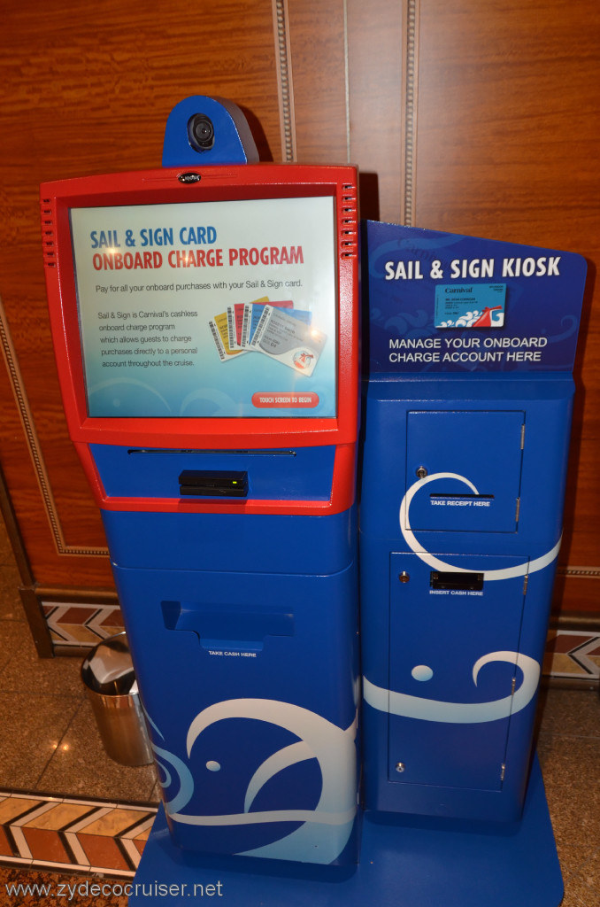 112: Carnival Conquest, New Orleans, Embarkation, Sail and Sign Kiosk, 