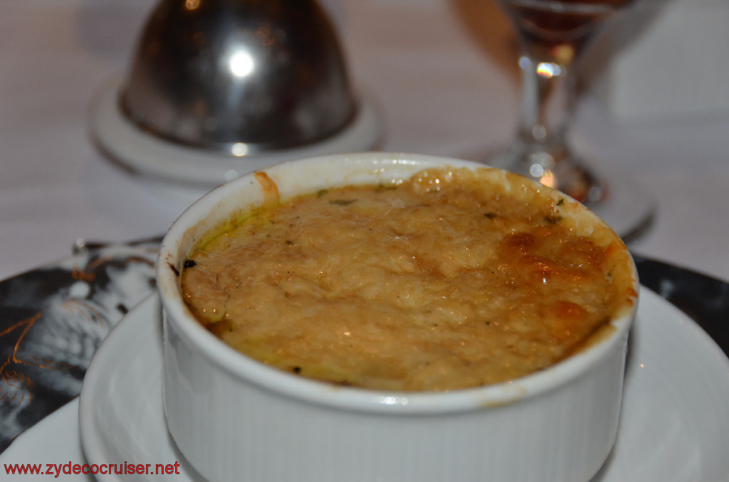 Carnival Conquest, Fun Day at Sea 2, MDR Dinner, French Onion Soup, 