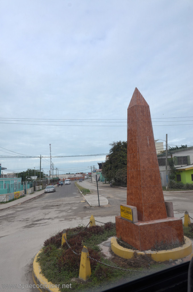 166: Carnival Conquest, Belize, Belize City Tour and Altun Ha, Hans Nandini Bhojwani Foundation Roundabout, 