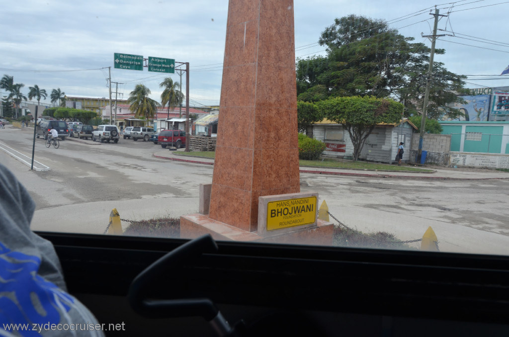 167: Carnival Conquest, Belize, Belize City Tour and Altun Ha, Hans Nandini Bhojwani Foundation Roundabout, 
