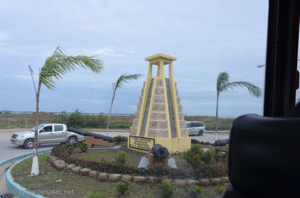 169: Carnival Conquest, Belize, Belize City Tour and Altun Ha, Hans Nandini Bhojwani Foundation Maya Roundabout, 