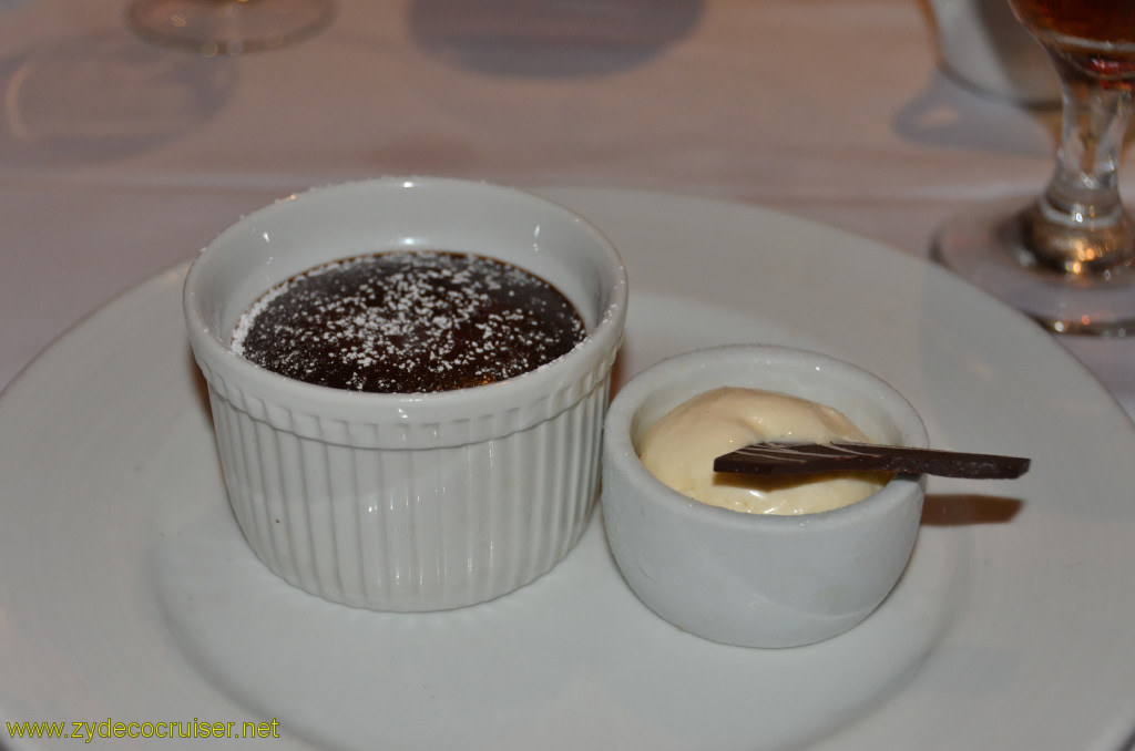 Carnival Conquest, Cozumel, MDR Dinner, Warm Chocolate Melting Cake,