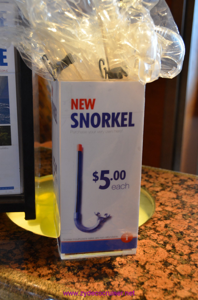 055: Carnival Conquest Cruise, Fun Day at Sea 1, Snorkels for Sale at Shore Excursions Desk, 