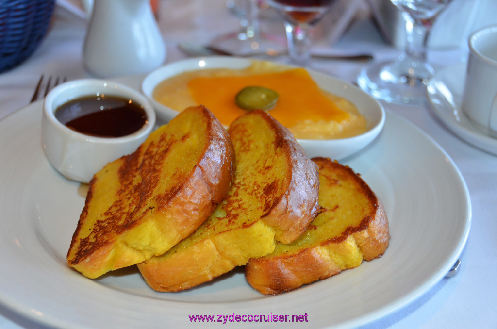 021: Carnival Cruise Seaday Brunch, Plain French Toast and Cheddar Grits