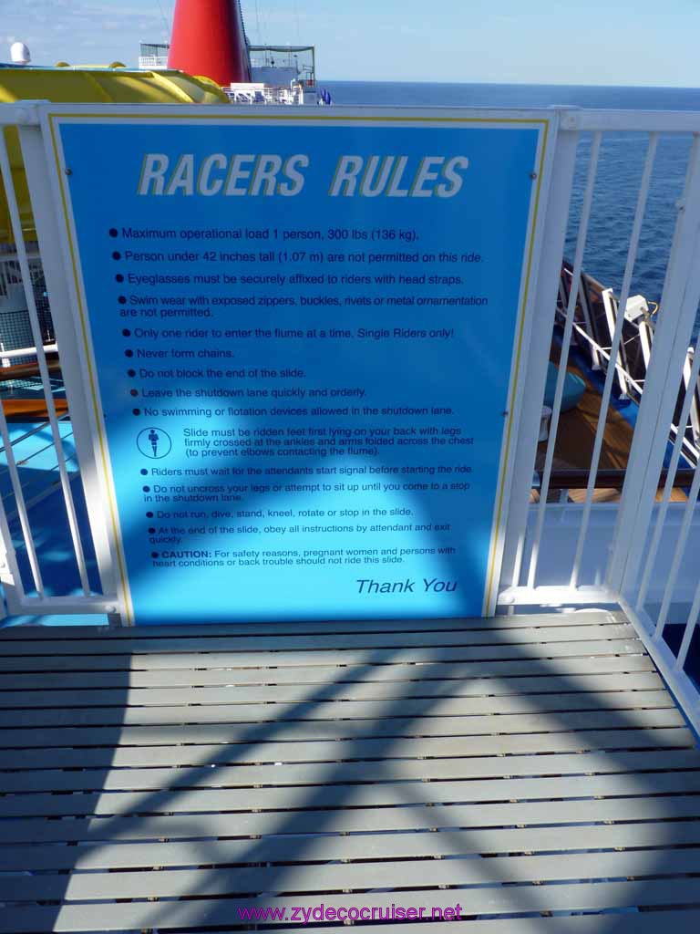 5011: Carnival Dream, Mediterranean Cruise, Waterworks Racers Rules, 1.07 m is close, but still less than 42"