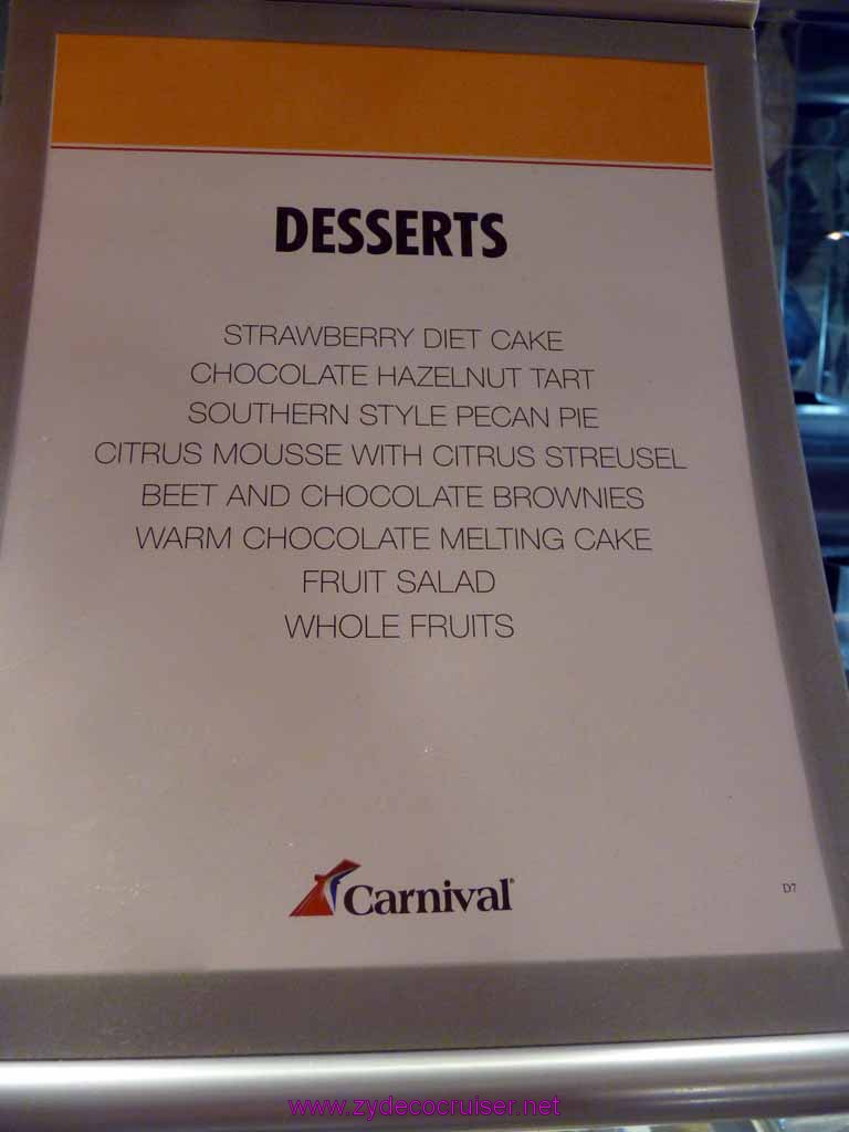 5062: Carnival Dream, Mediterranean Cruise, Lido Dinner Desserts