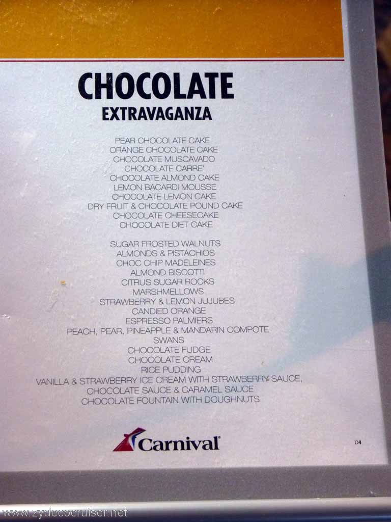 2148: Carnival Dream, Transatlantic Cruise, Chocolate Extravaganza