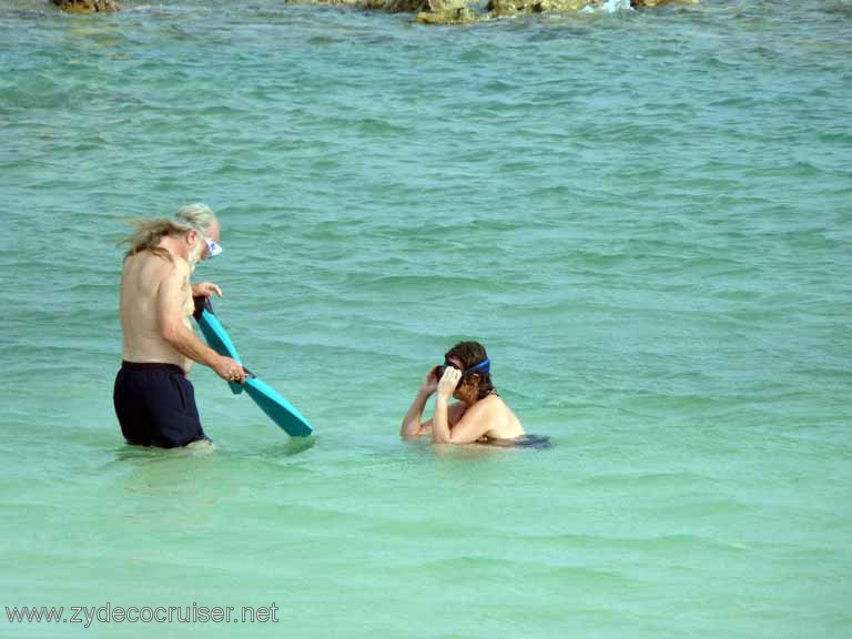 2715: A couple of snorkelers at Snorkel Park, Royal Naval Dockyards, Bermuda
