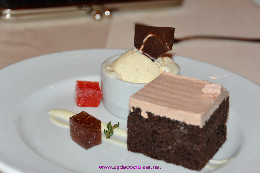 239: Carnival Dream Reposition Cruise, Grand Cayman, MDR Dinner, Chocolate Cake (diet)