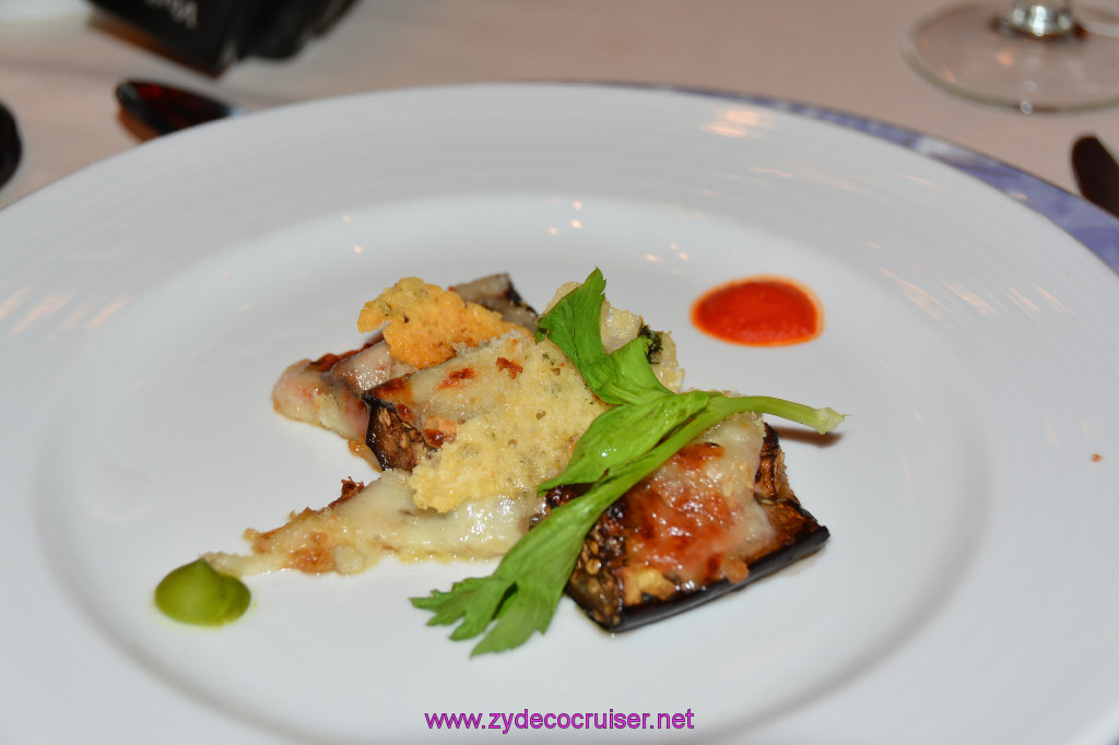 Carnival Dream, MDR Dinner 8, Baked Eggplant with Mozzarella Cheeese