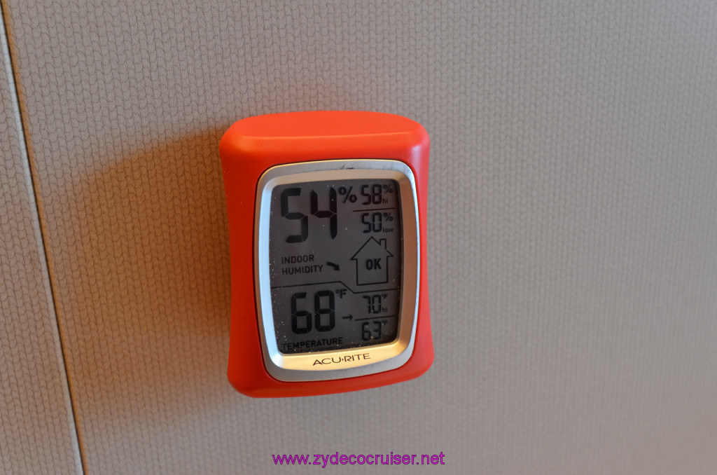 036: Carnival Elation, New Orleans, Embarkation, Cabin Temperature, My Thermometer