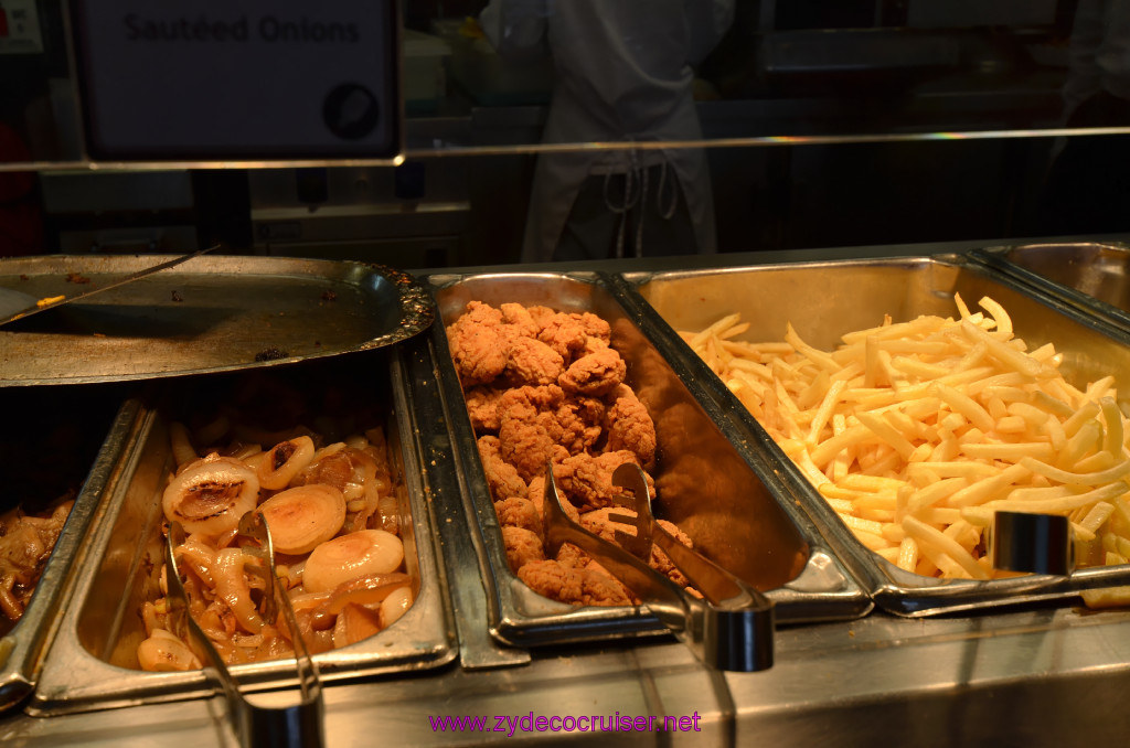079: Carnival Elation, New Orleans, Embarkation, Off the Grill, Sautéed Onions, Chicken Tenders (Crispy Chicken Fingers), French Fries, 