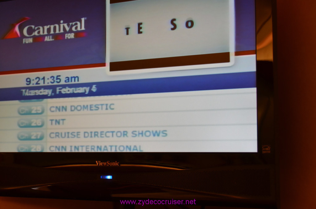 008: Carnival Elation, Fun Day at Sea 1, Cabin TV channels, 