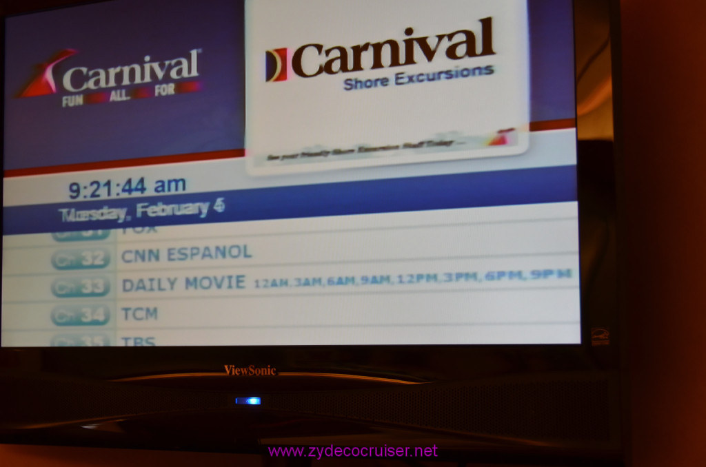 010: Carnival Elation, Fun Day at Sea 1, Cabin TV channels, 