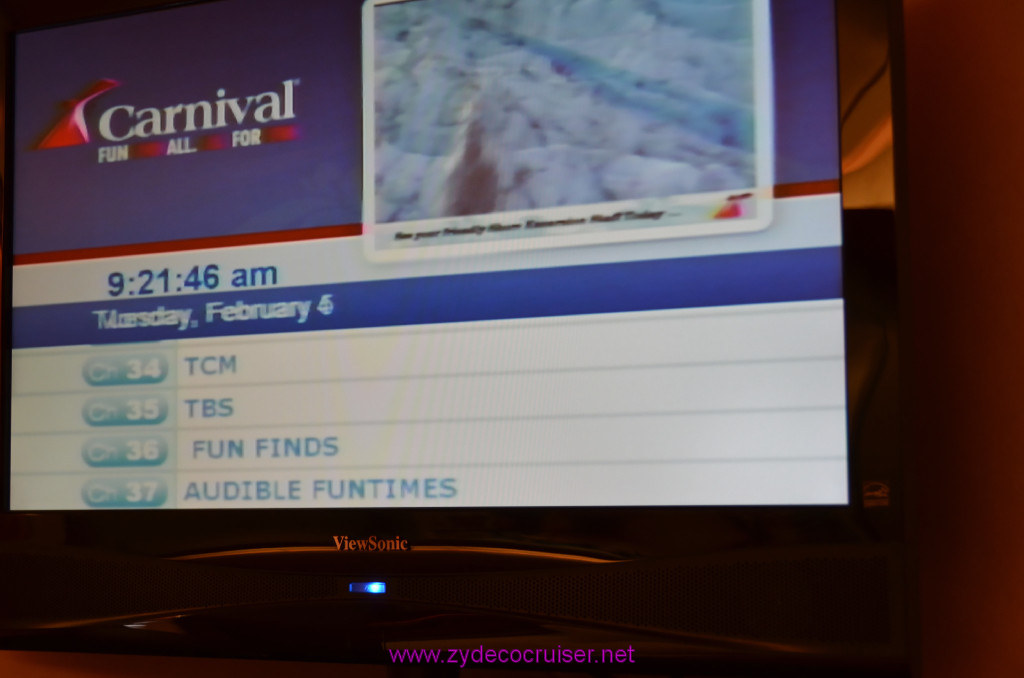 011: Carnival Elation, Fun Day at Sea 1, Cabin TV channels, 