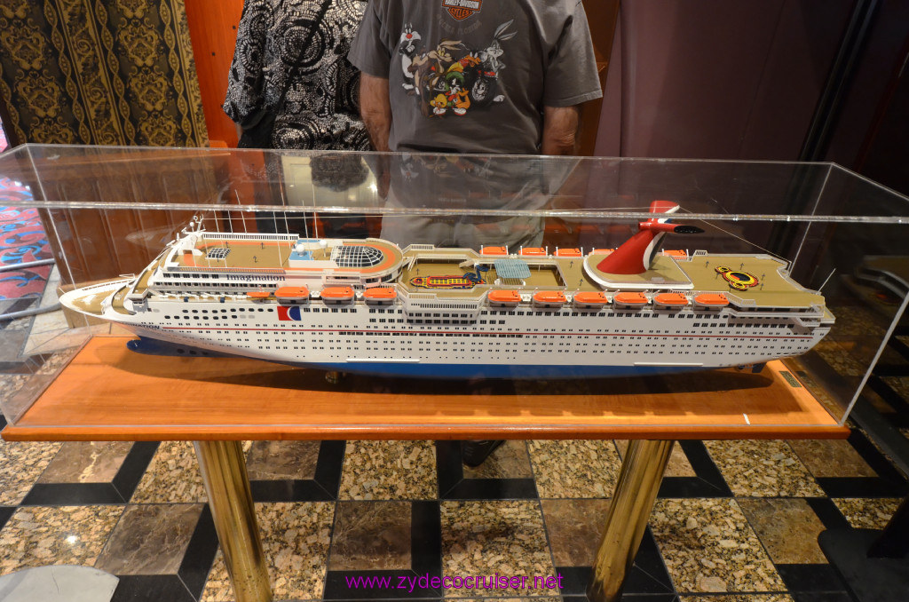 134: Carnival Elation, Fun Day at Sea 1, Model outside of Imagination Dining Room, 