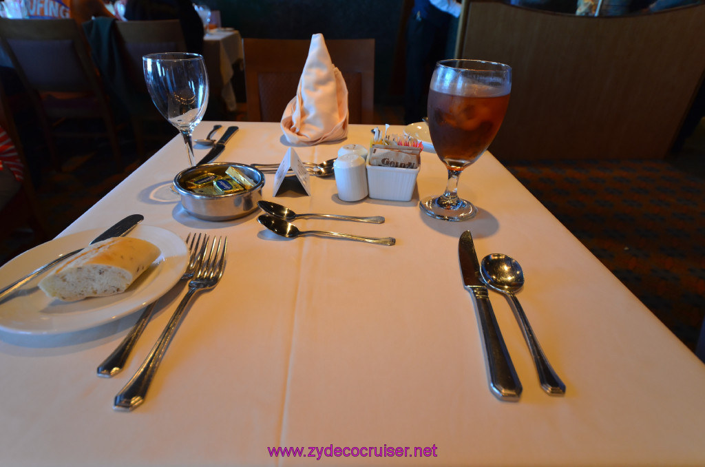 Carnival Elation, MDR Lunch, Sea Day 1, Table for one