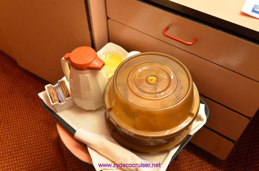 001: Carnival Elation, Progreso, Room Service "Continental" Breakfast, Hot tea, Orange Juice, ...