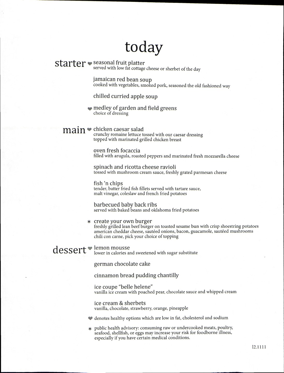 Lunch Menu 2 - not used this cruise