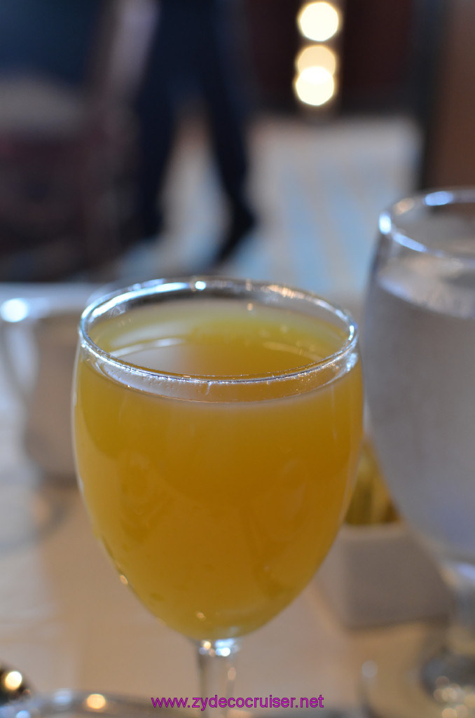 003: Carnival Elation Cruise, Fun Day at Sea 1, Breakfast in the MDR, Pineapple Juice, 