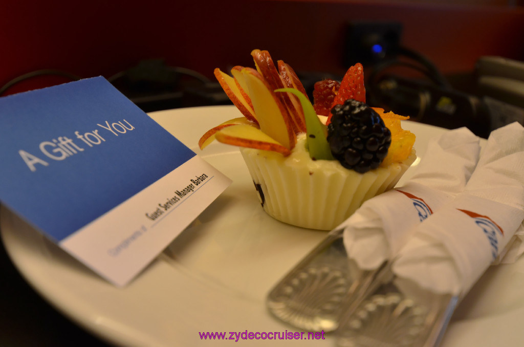 032: Carnival Elation Cruise, Fun Day at Sea 2, A (Tasty) gift for You from Guest Services Manager Barbara, 