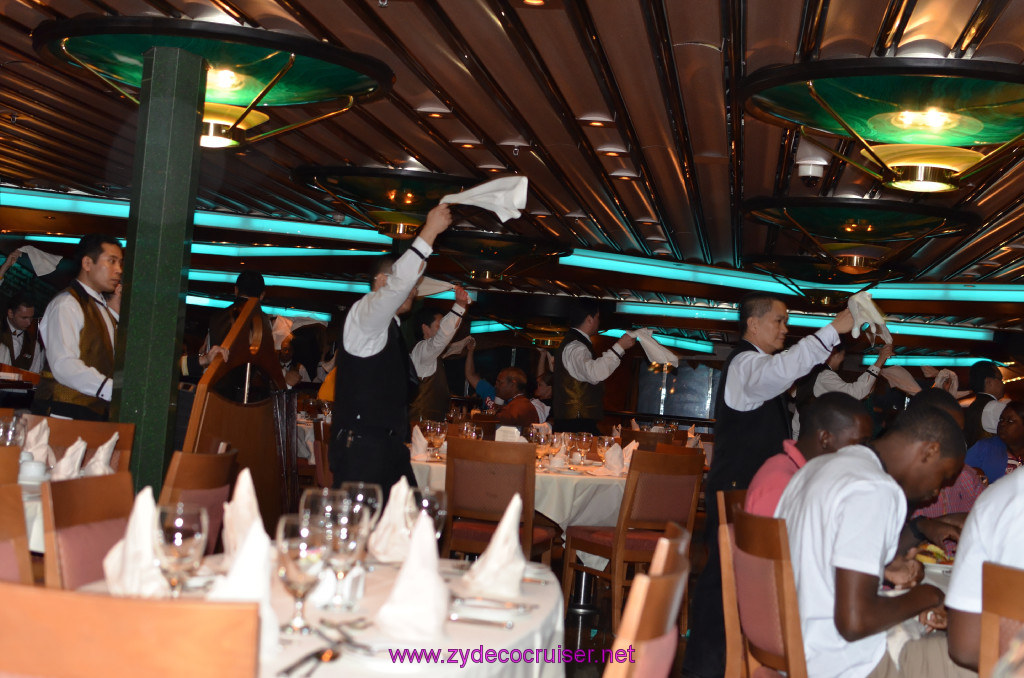 038: Carnival Elation Cruise, Fun Day at Sea 2, MDR Dinner, Wait Staff Entertaining, 
