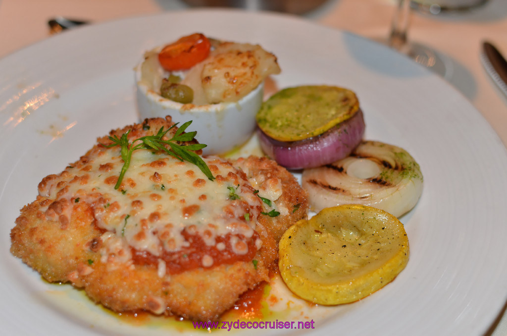 039: Carnival Elation Cruise, Fun Day at Sea 2, MDR Dinner, Veal Parmigiana with Tomato Sauce, 