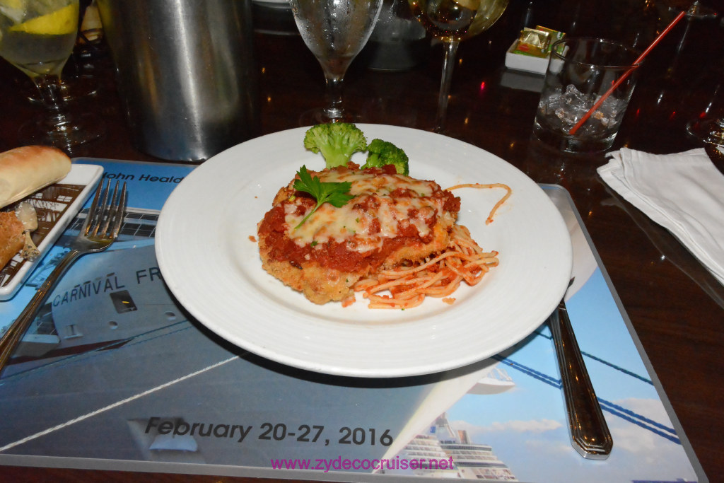 Carnival Freedom, American Table, Dinner 3, Veal Parmesan 