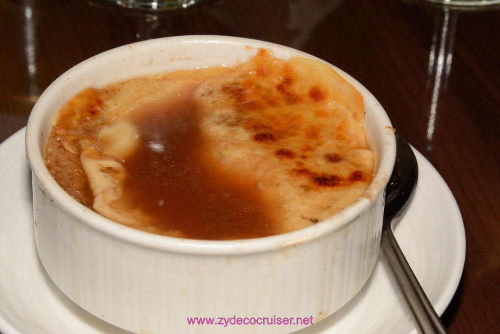  Carnival Freedom, American Table, Dinner 7, Baked Onion Soup