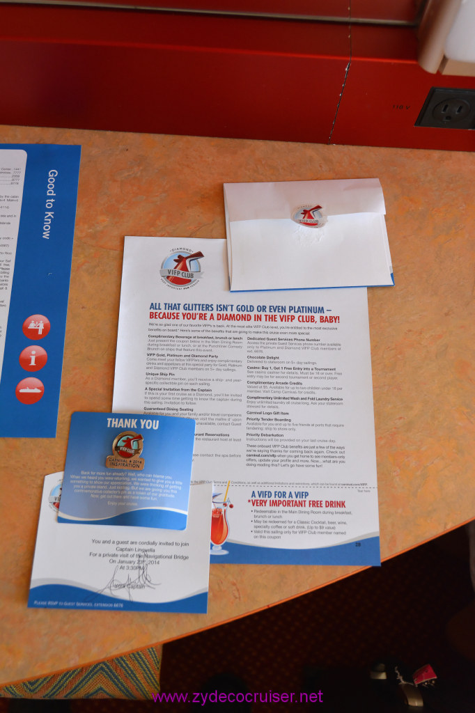007: Carnival Inspiration 4 Day Cruise, Long Beach, Embarkation, Stateroom, Ship Pin, Drink Coupon, and Invitation to Captain's Event,