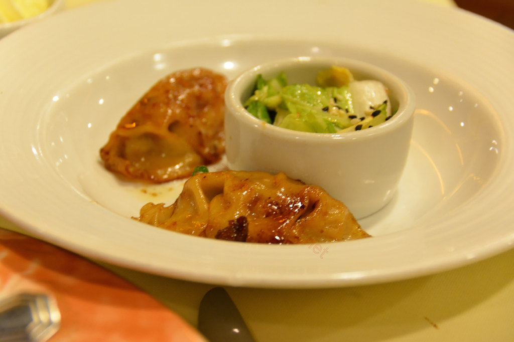 Carnival Inspiration, MDR American Table Dinner, Duck Potstickers, 