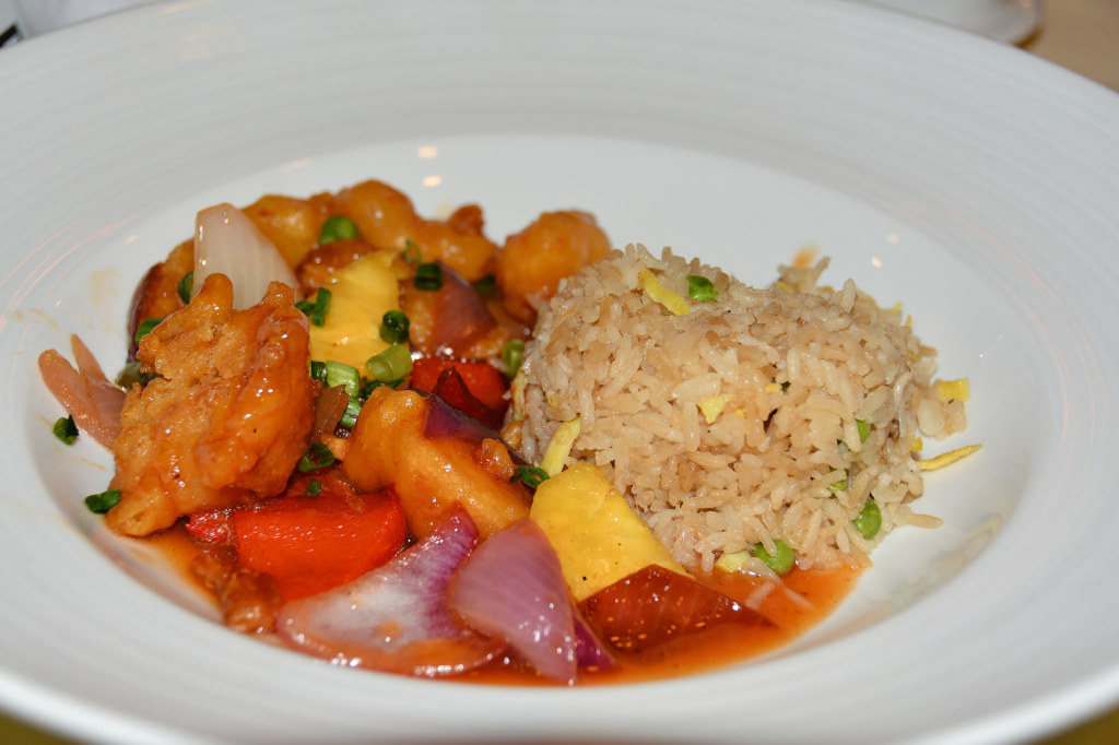 Carnival Inspiration, MDR American Table Dinner, Sweet and Sour Shrimp