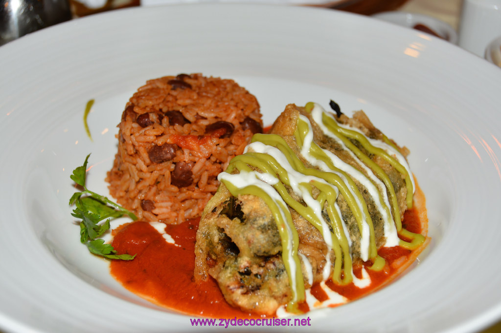 Carnival Inspiration, MDR American Table Dinner, Stuffed Pepper with Braised Chicken, 