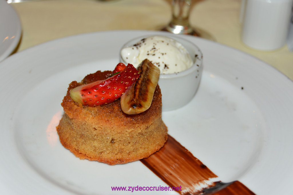Carnival Inspiration, MDR American Table Dinner, Banana-White Chocolate Bread Pudding 