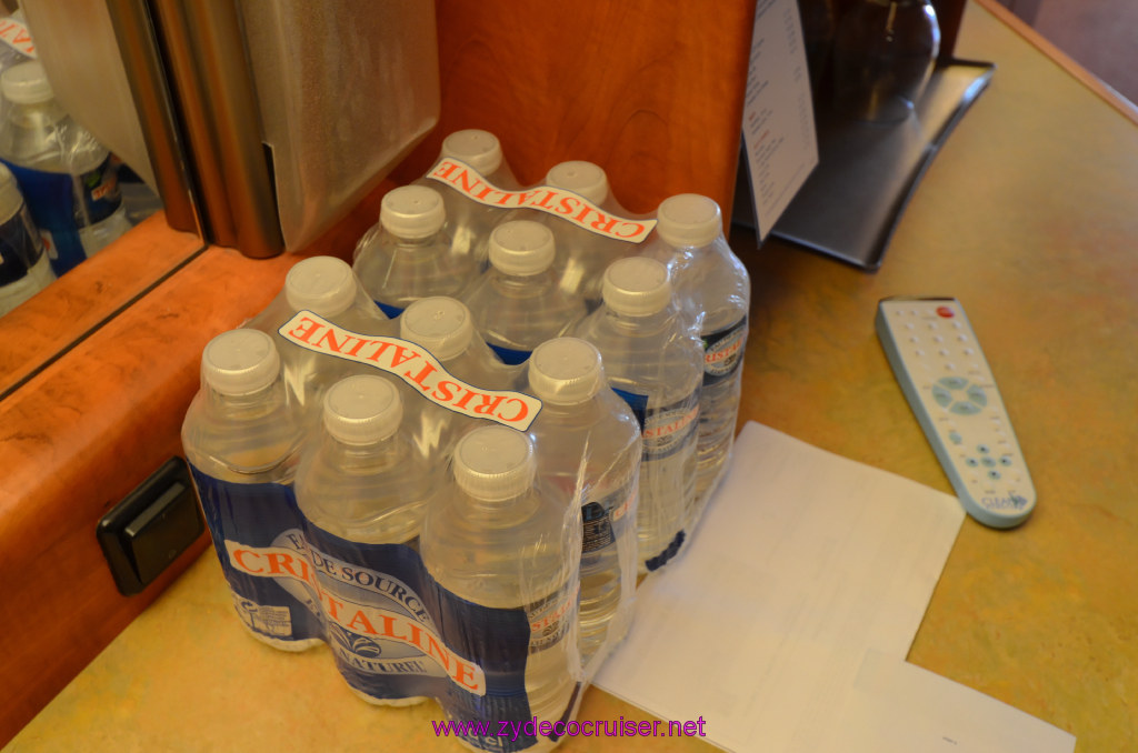 028: Carnival Legend British Isles Cruise, Dover, Embarkation, Some water I had ordered from Bon Voyage, 