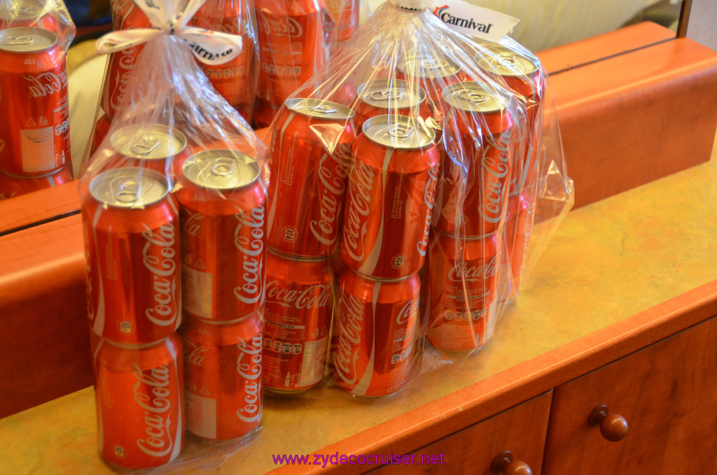 032: Carnival Legend British Isles Cruise, Dover, Embarkation, Cokes I had ordered from Bon Voyage, 
