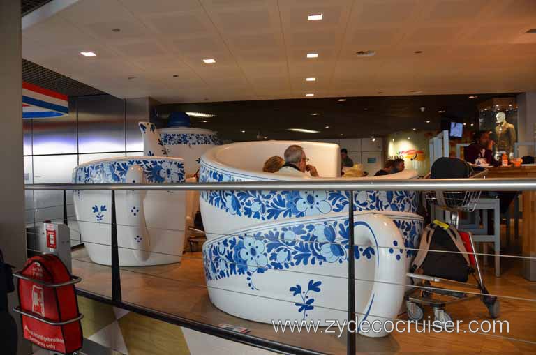 029: In the Amsterdam Airport, AMS, Catching Flight to Venice, Really Big Tea Cups