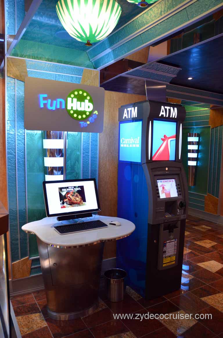 095: Carnival Magic Inaugural Cruise, Grand Mediterranean, Venice, Fun Hub To Go and ATM machine