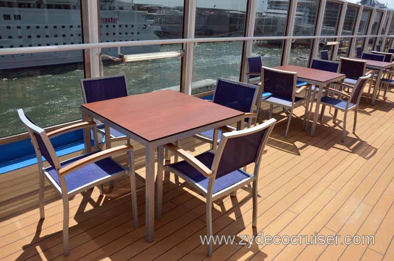 157: Carnival Magic Inaugural Cruise, Grand Mediterranean, Venice, Oceanside Barbeque Tables and Chairs
